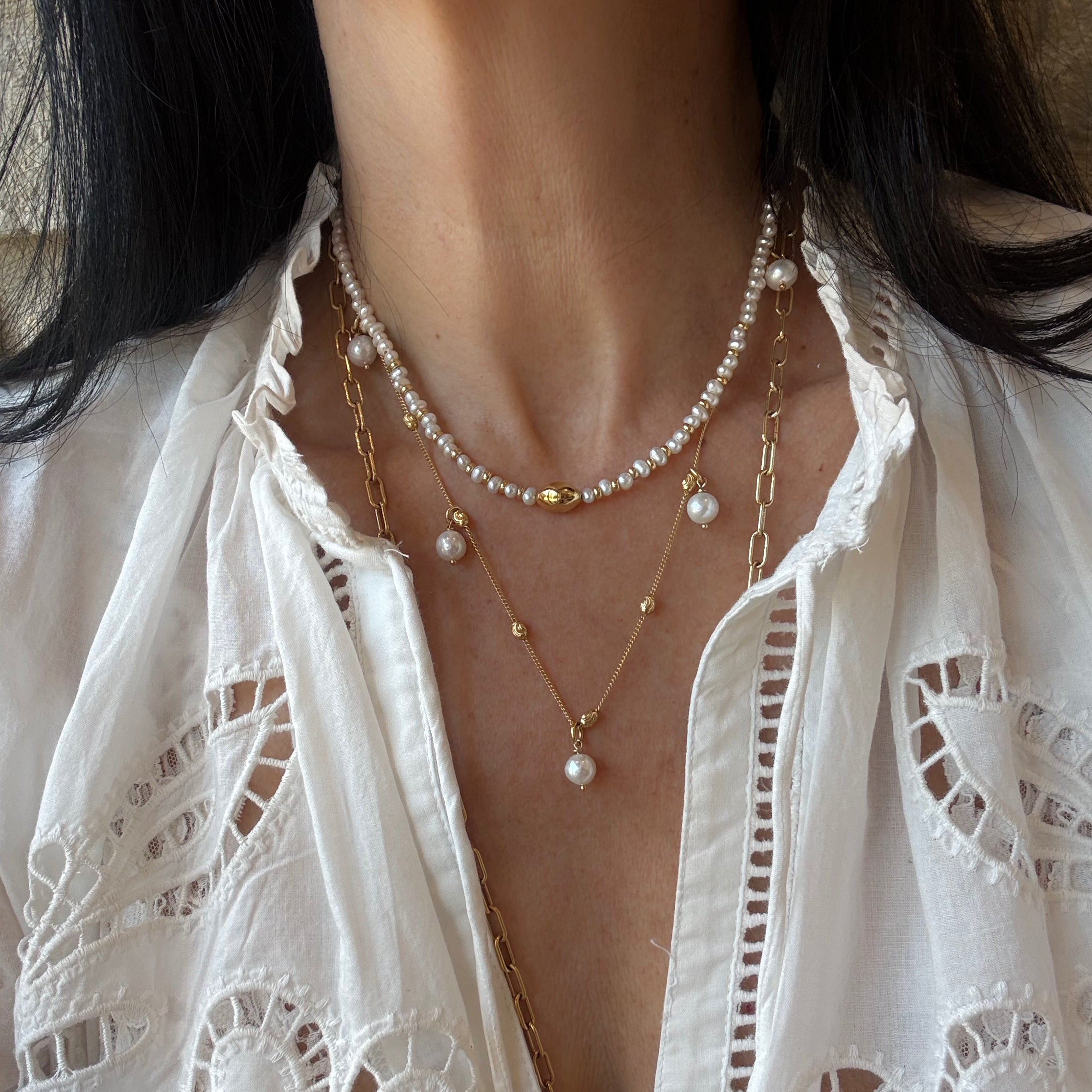 pearls drop שרשרת טיפות פנינה
